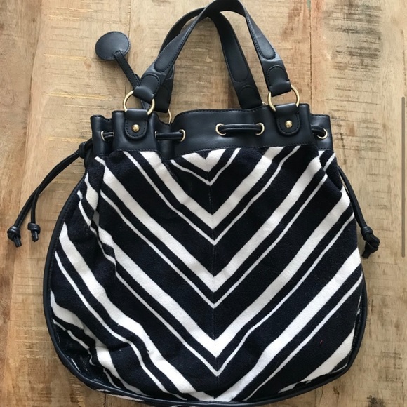 Juicy Couture Navy & White Stripe Terry Bag - Picture 5 of 9